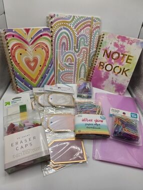 Multicolor Multi-branded Spiral Notebooks Stationery Set